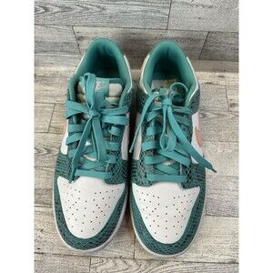 Nike Dunk Low Washed Teal Snakeskin Sneakers DR8577 300 Size 8